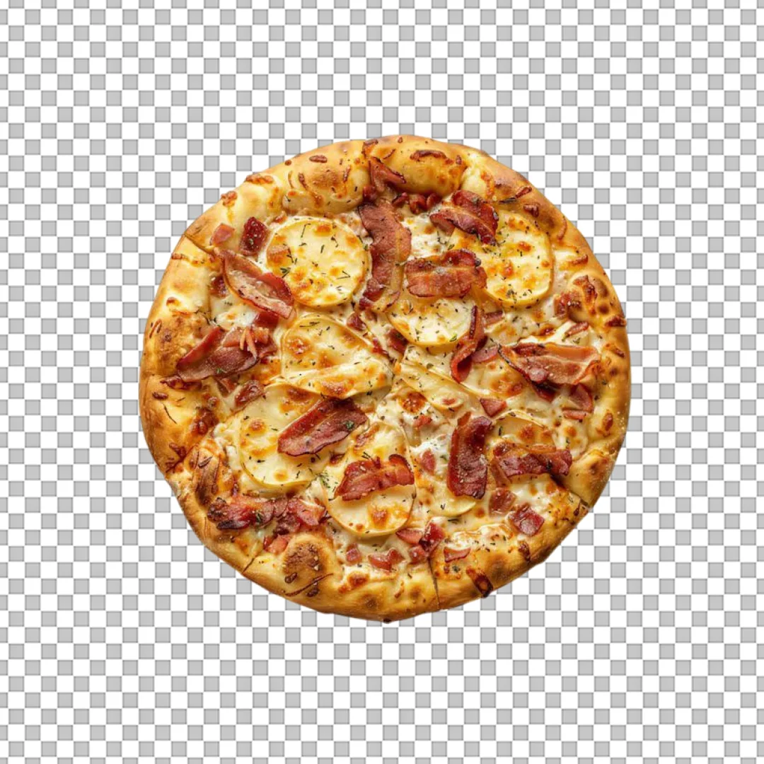 Potato and Bacon Pizza Clipart PNG