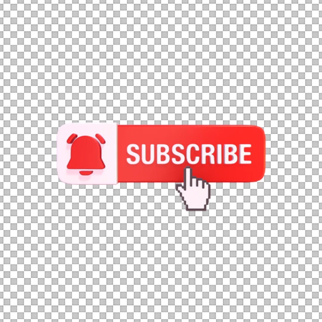 Cursor Clicking Subscribe With Red Bell PNG