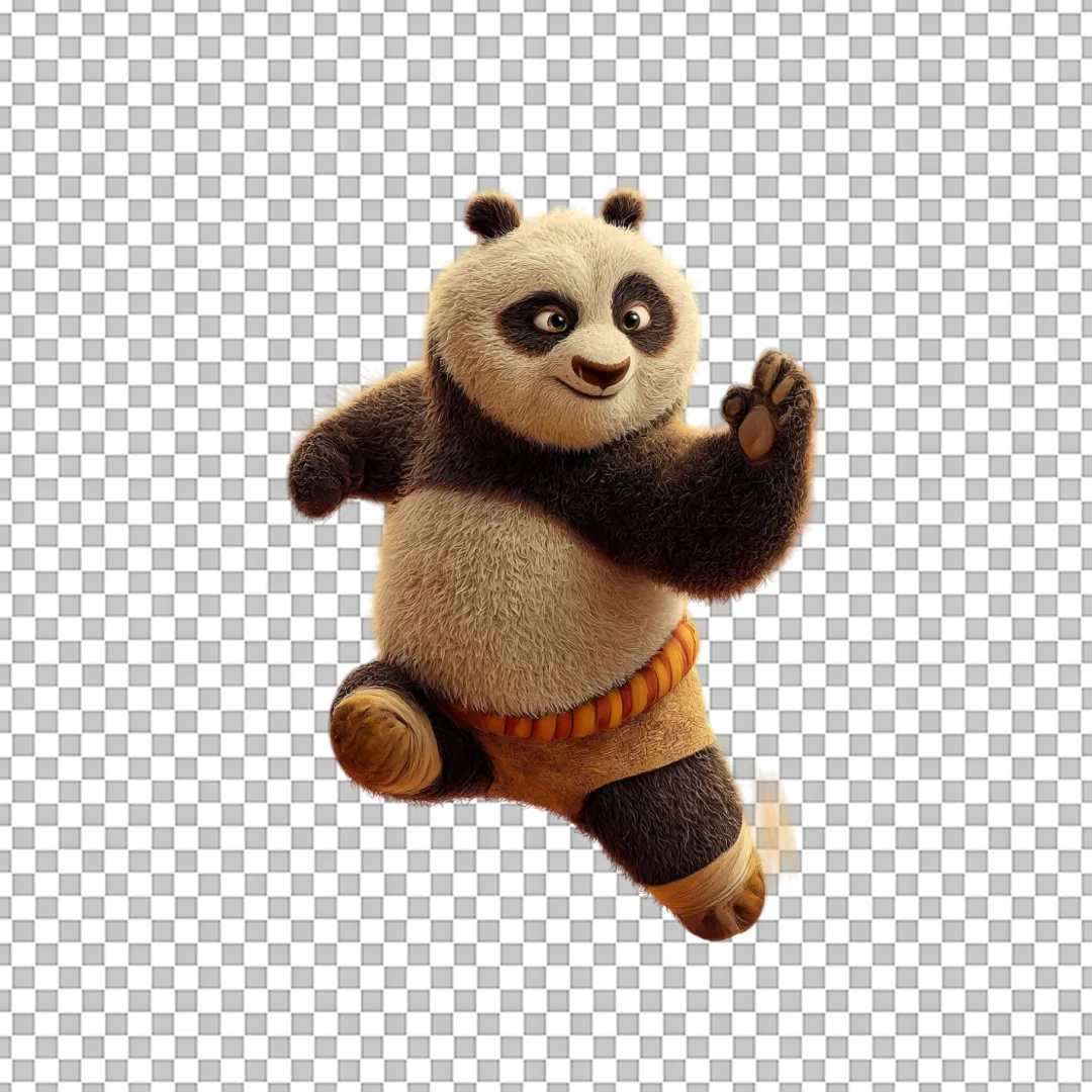 Kung Fu Panda Kicking Action PNG