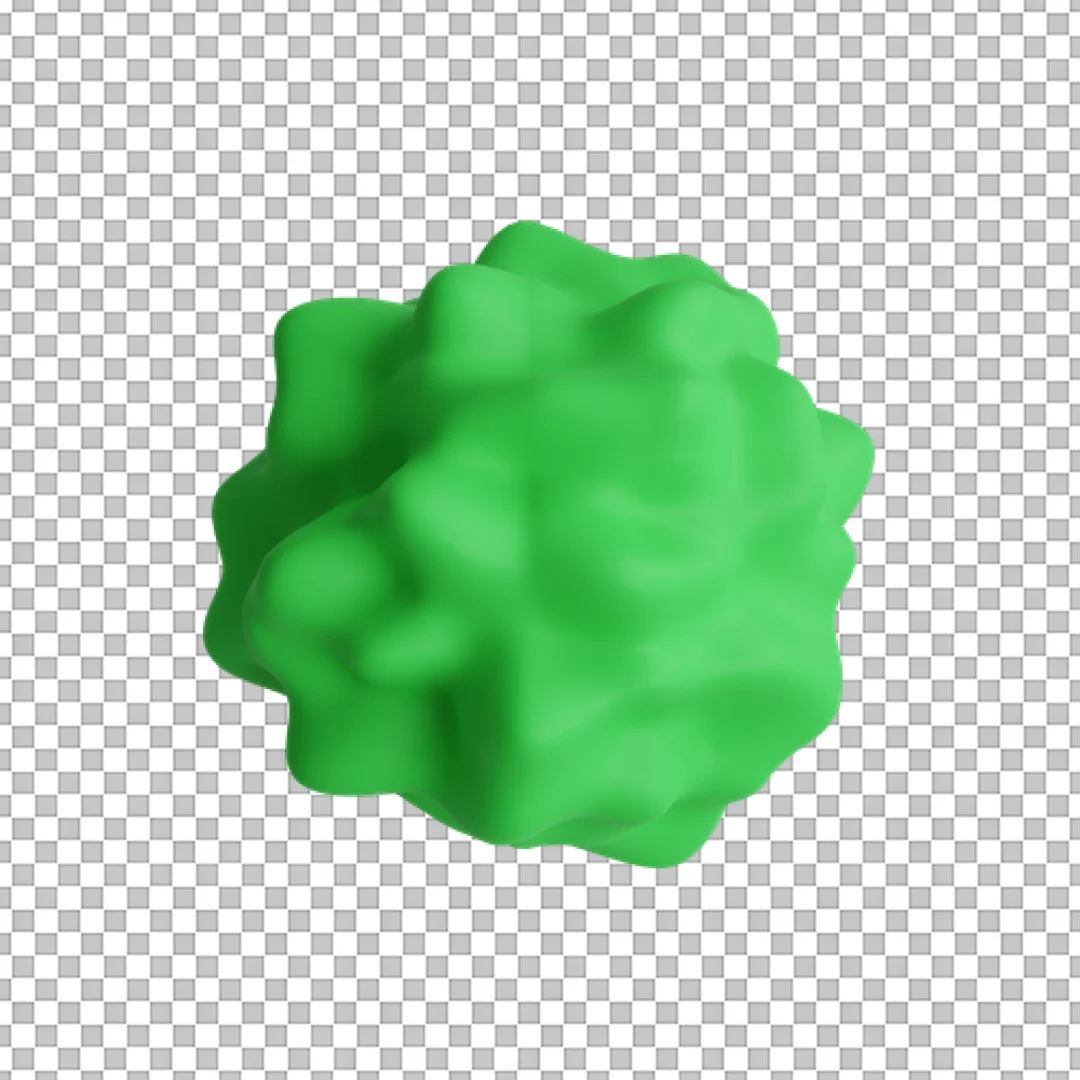 Vibrant Green Abstract 3D Cloud Ball Icon Element