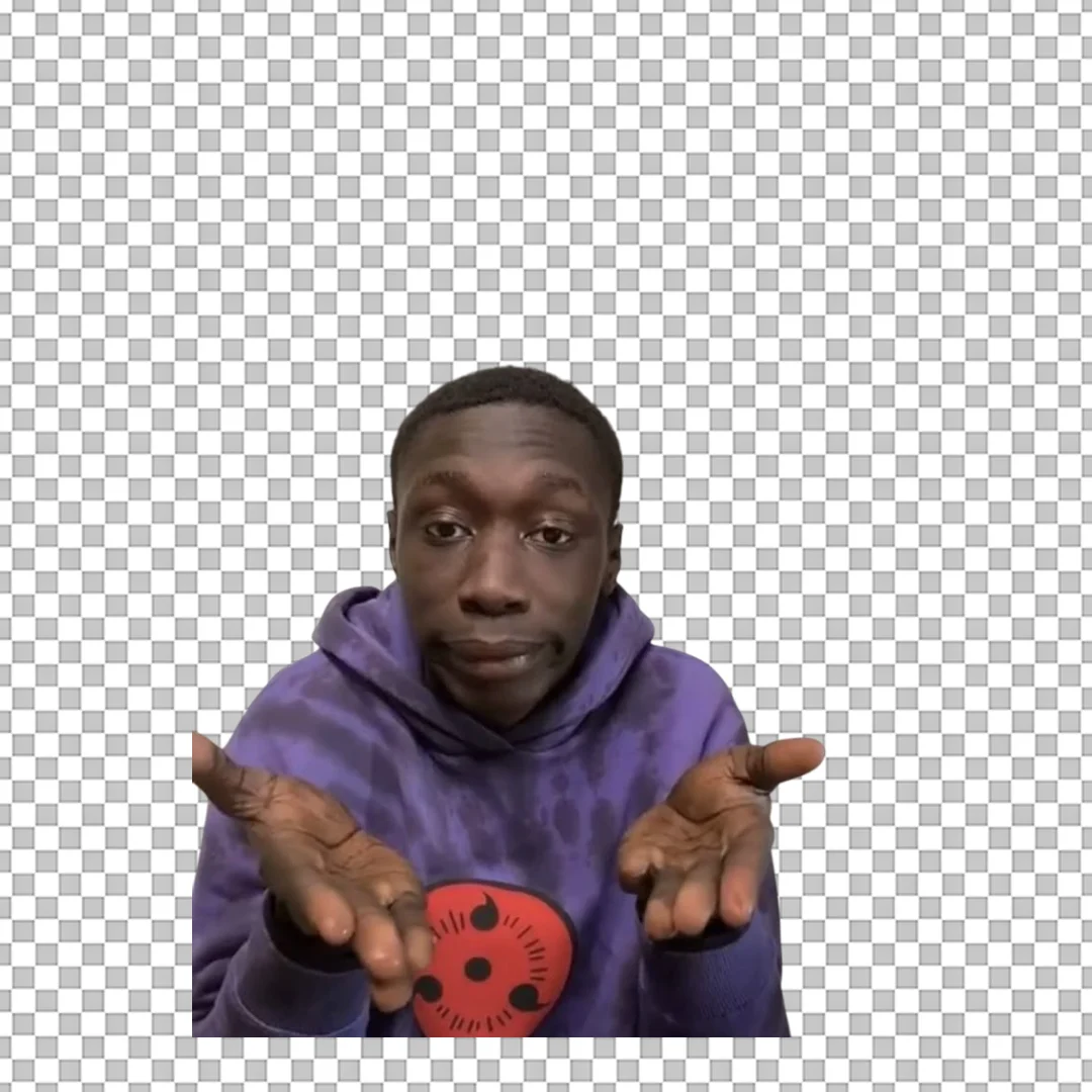 Man Shrugging with Open Hands PNG