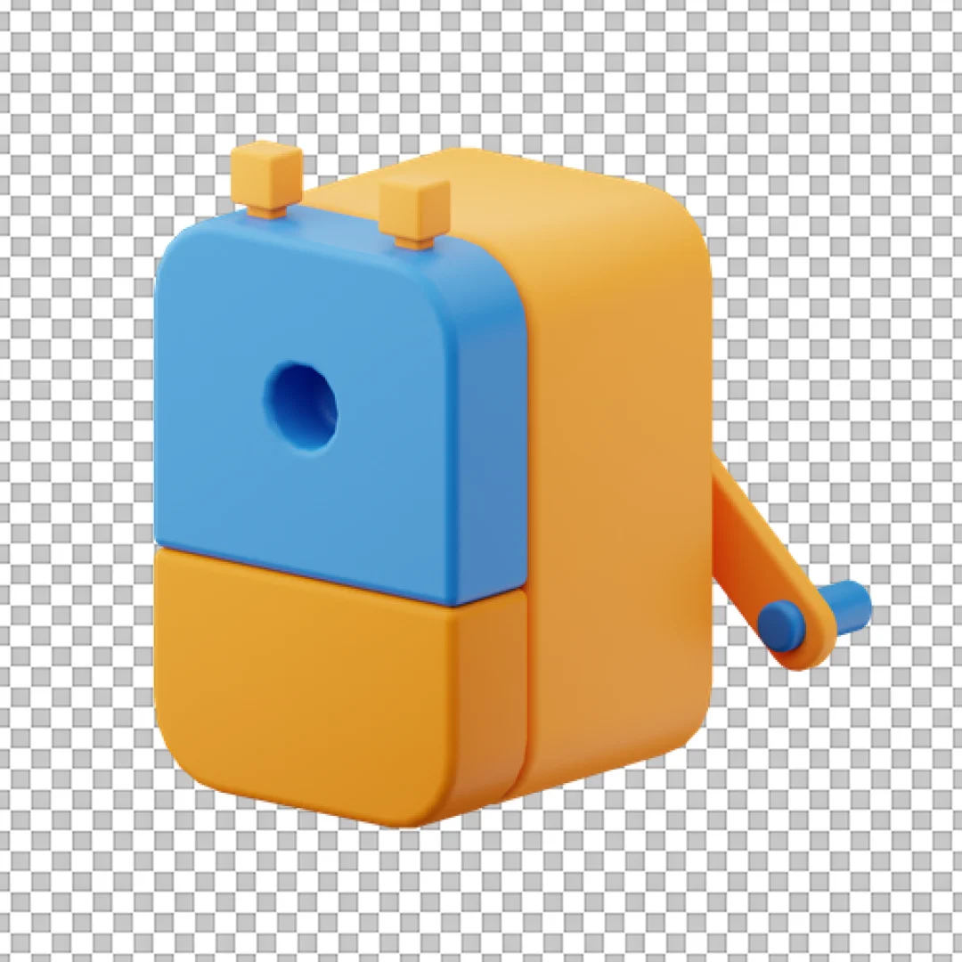 Cute 3D Pencil Sharpener Icon - School and Office Stationery Supply