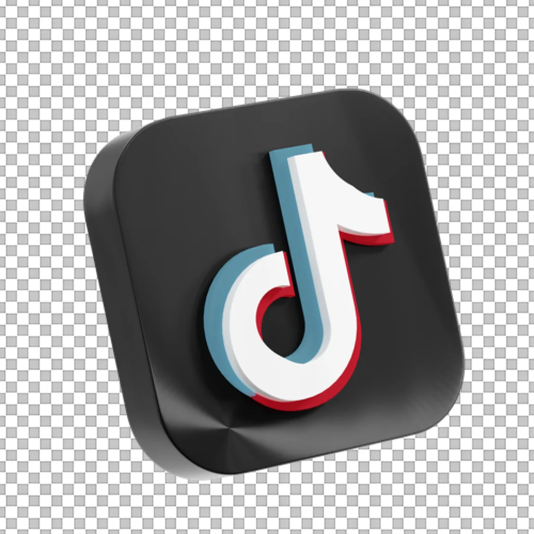 Tilted Black TikTok Square PNG