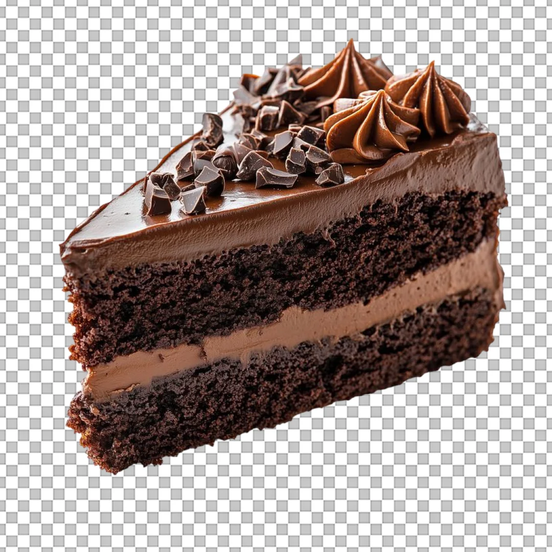 Slice of Chocolate Fudge Cake PNG