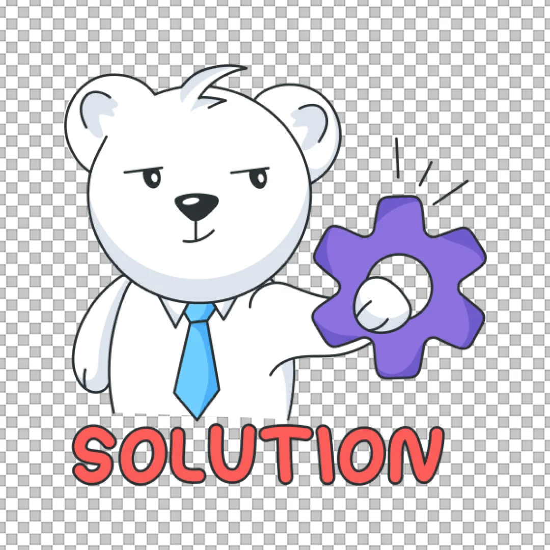 Solution Bear With Gear Sticker PNG