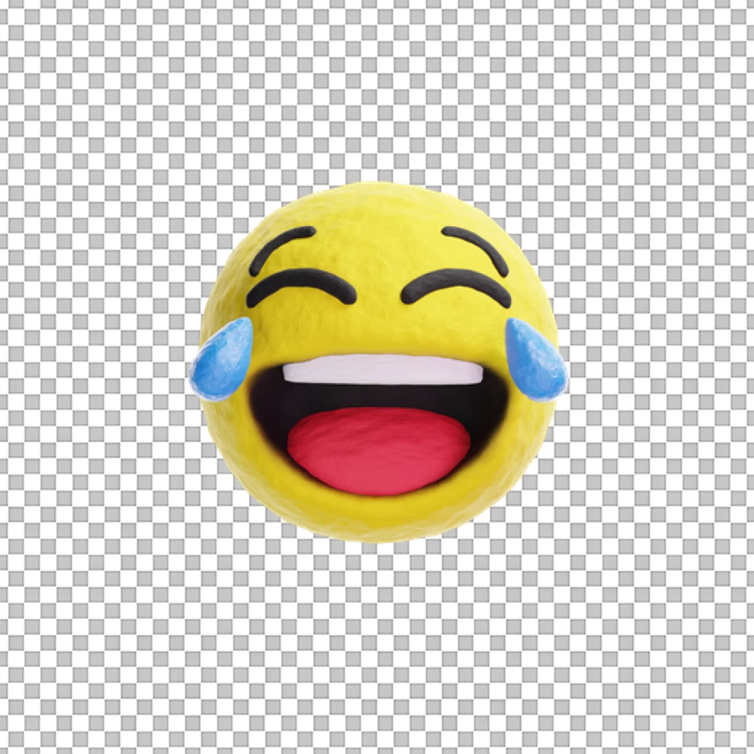 Laughing with Tears Emoji Clay 3D Icon PNG