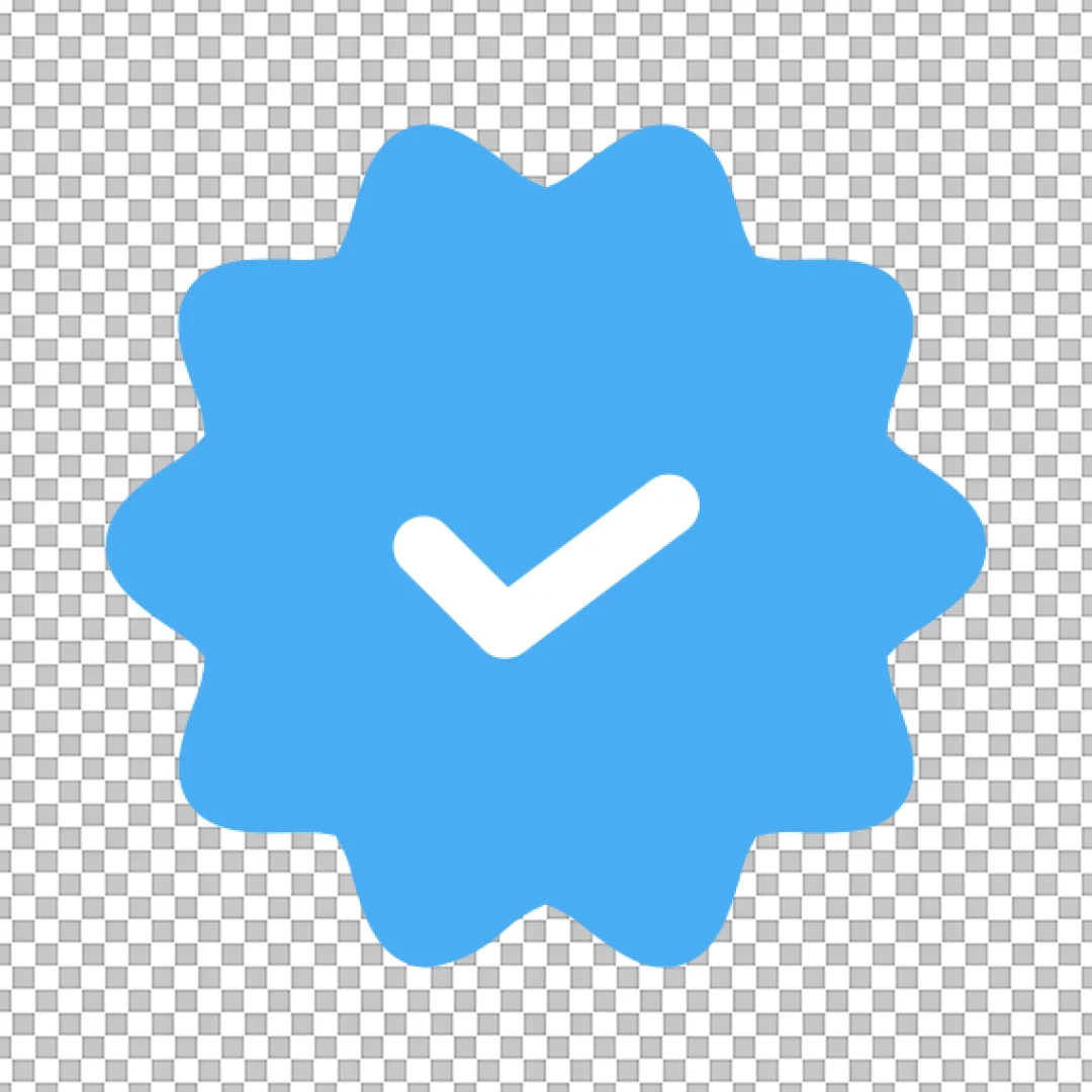 Social Media Verified Blue Checkmark Icon Badge