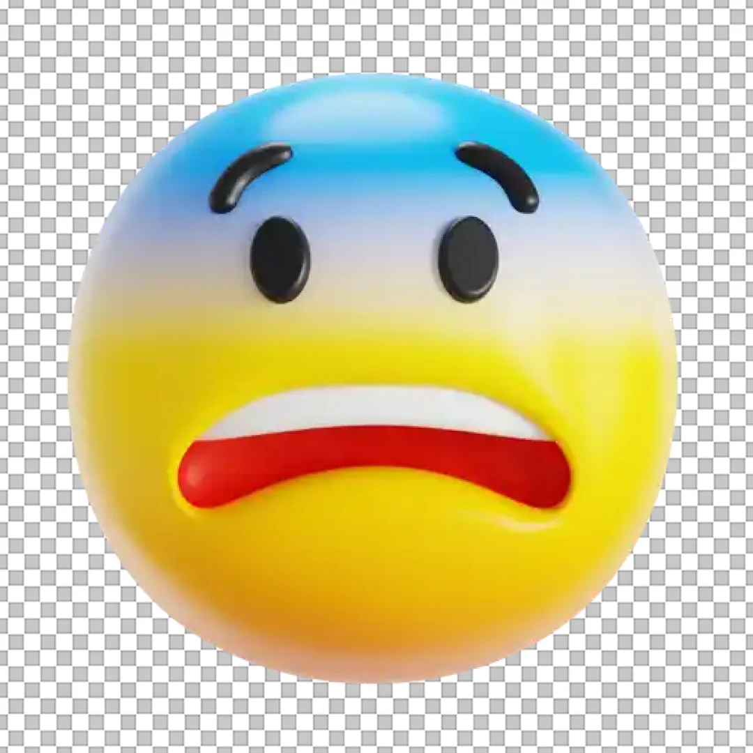 Highly Detailed 3D Shocked Face Emoji Icon