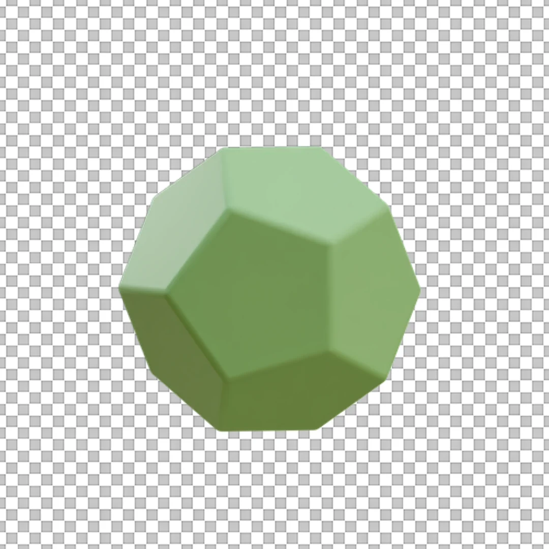 Sage Green Beveled Geometric 3D Abstract Shape