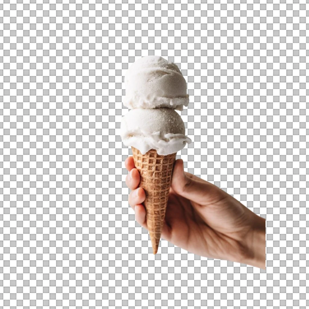 Hand Holding Two Scoop Ice PNG