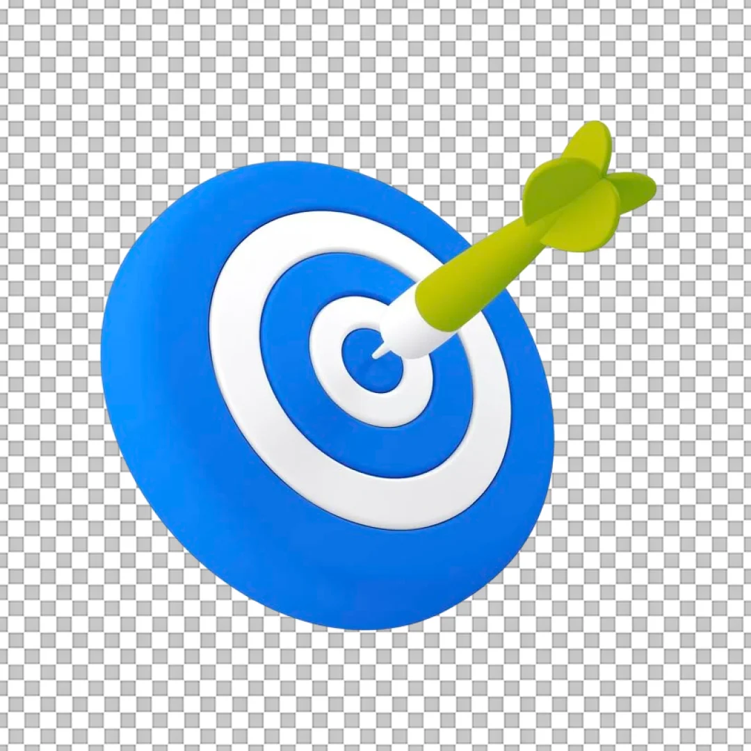 Dart Hitting Center of Target PNG