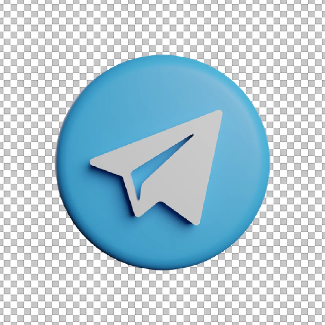 3D Blue Telegram Sphere PNG