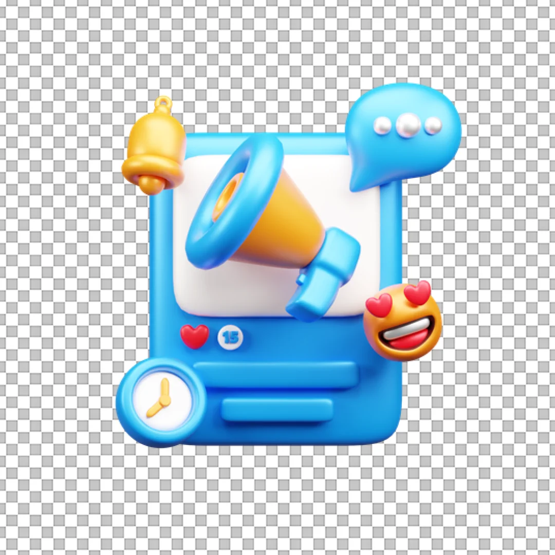 Social Media Marketing Tools 3D Icon PNG