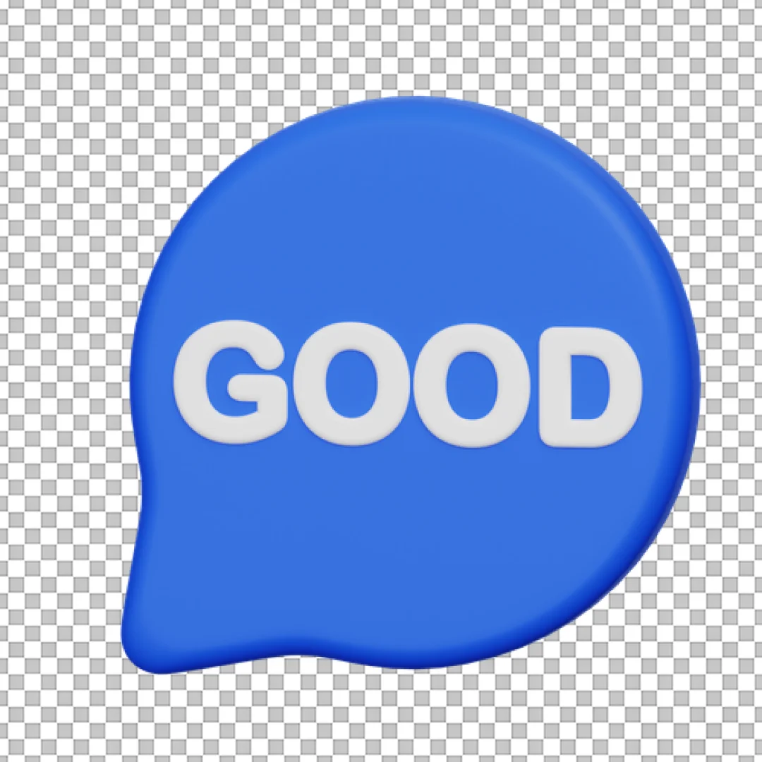 Blue Speech Bubble With Good Text PNG