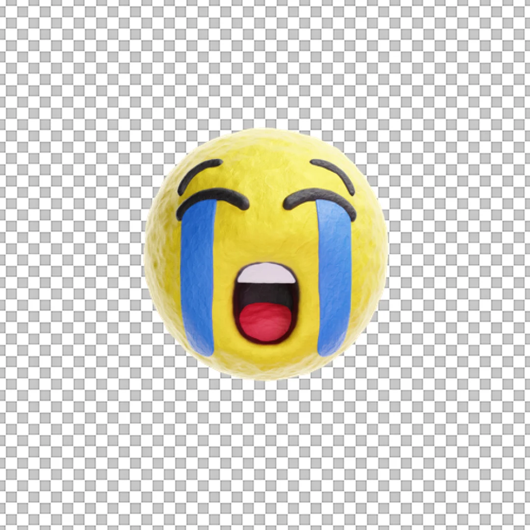 Loudly Crying Face Yellow Emoji 3D Icon PNG