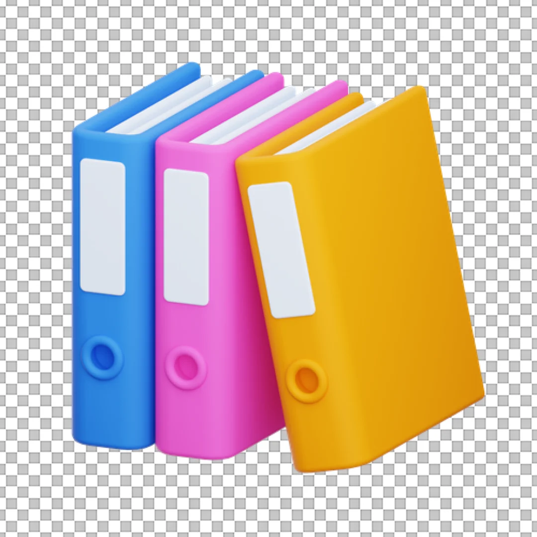 Colorful 3D Archive Folder Binders Icon Set