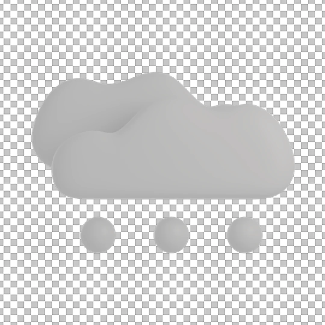Grey Storm Cloud 3D PNG