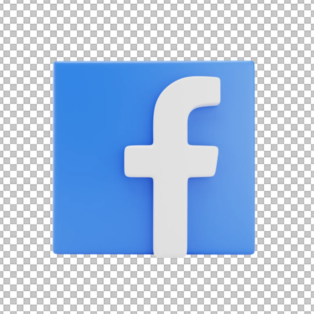3D Simple Square Facebook Logo PNG
