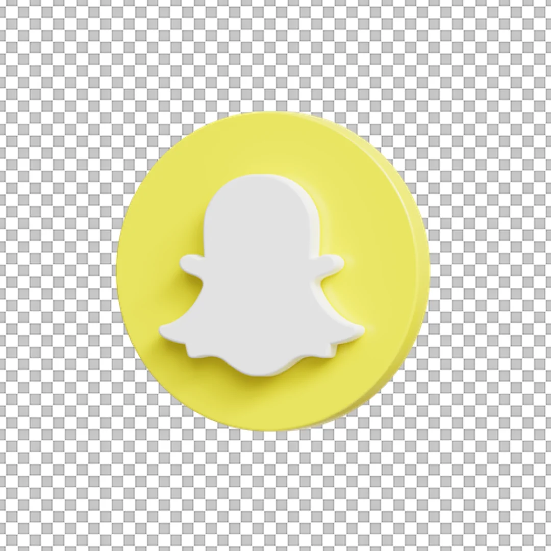 3D Yellow Snapchat Circle PNG