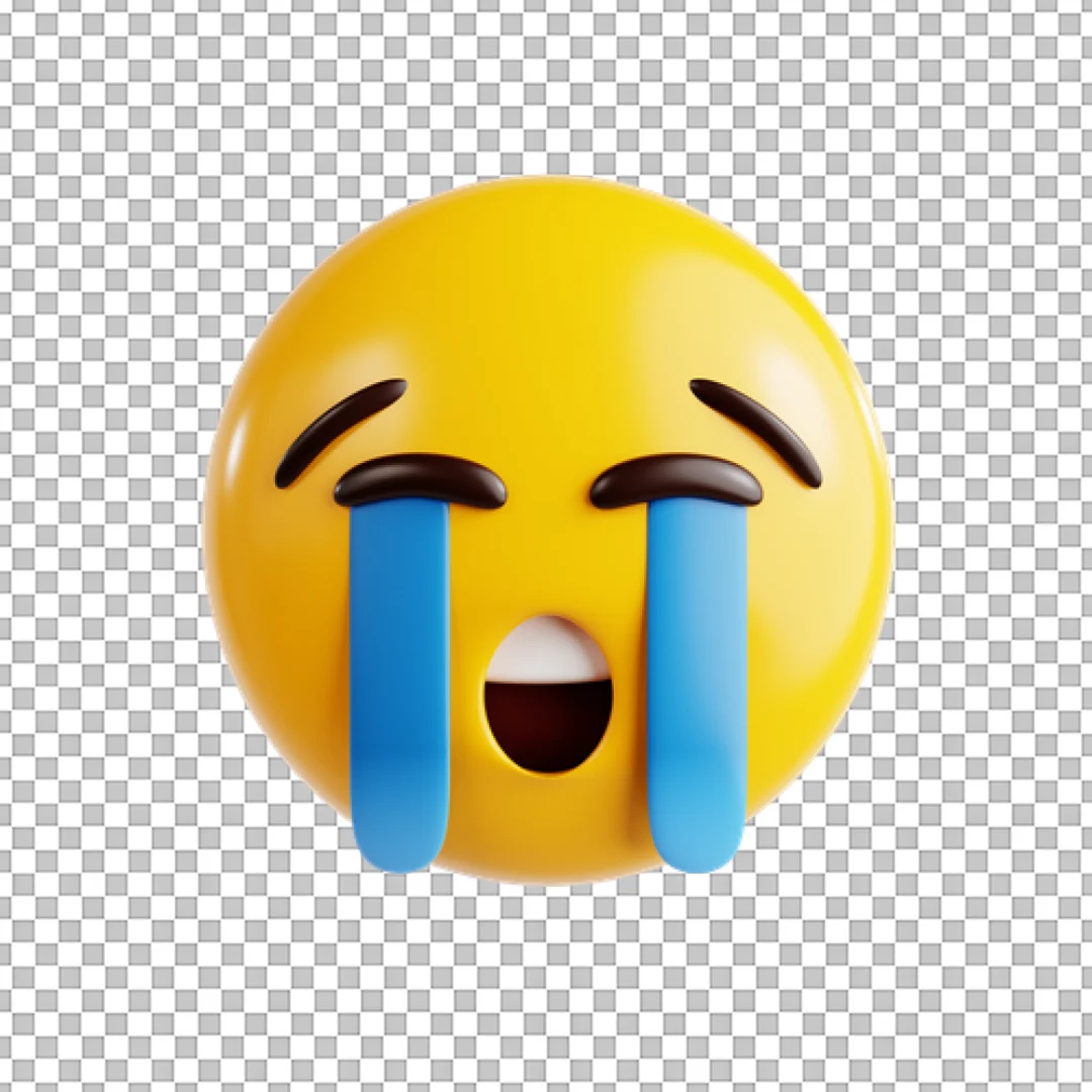 Crying Emoji 3D Icon Representing Intense Sadness and Distress