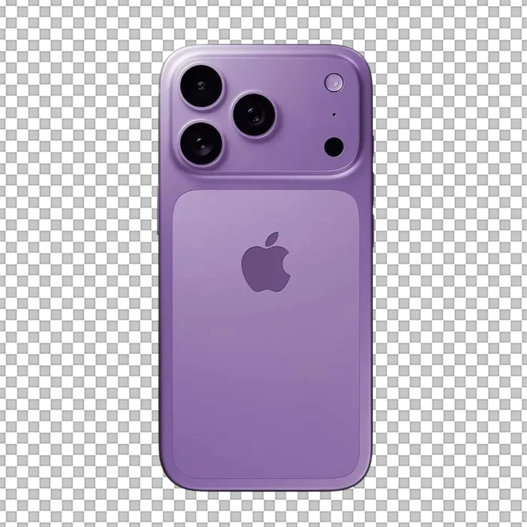 Purple Modern Smartphone Back View PNG