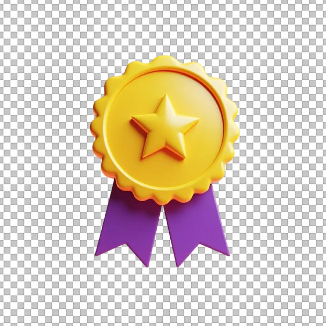 Gold Star Award Ribbon PNG