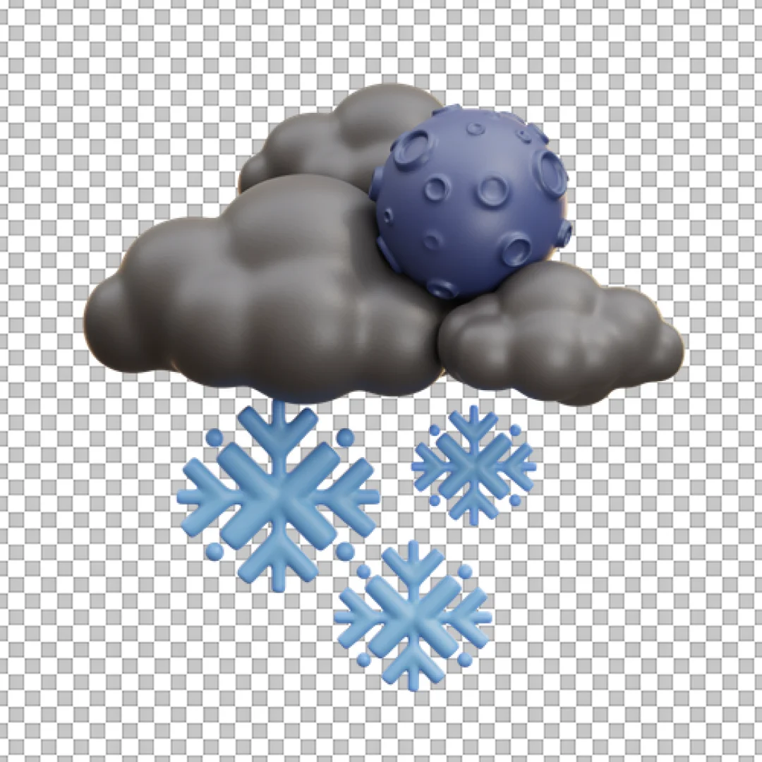 Night Weather Cloud Snow Icon PNG