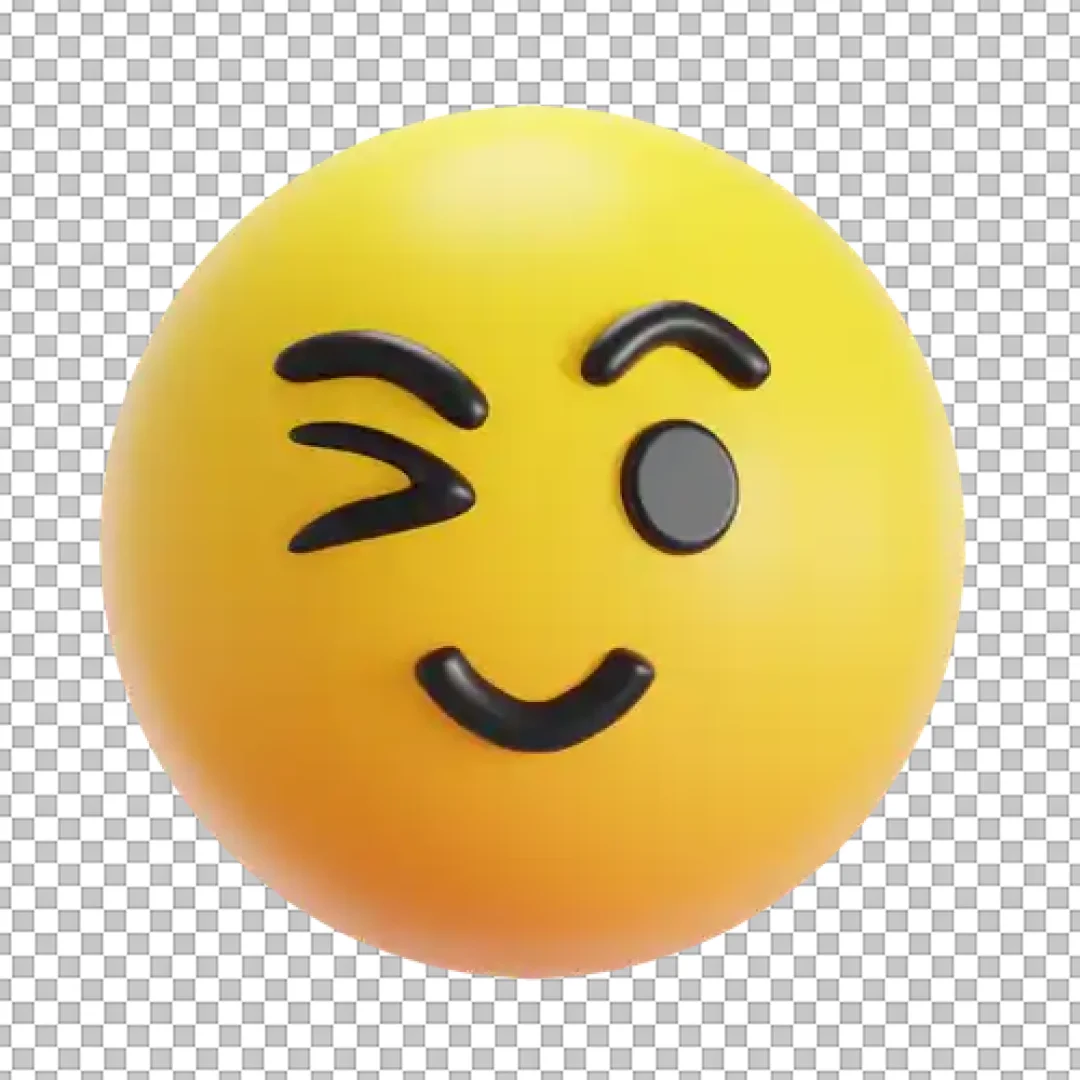 Playful Winking Face 3D Emoji Icon