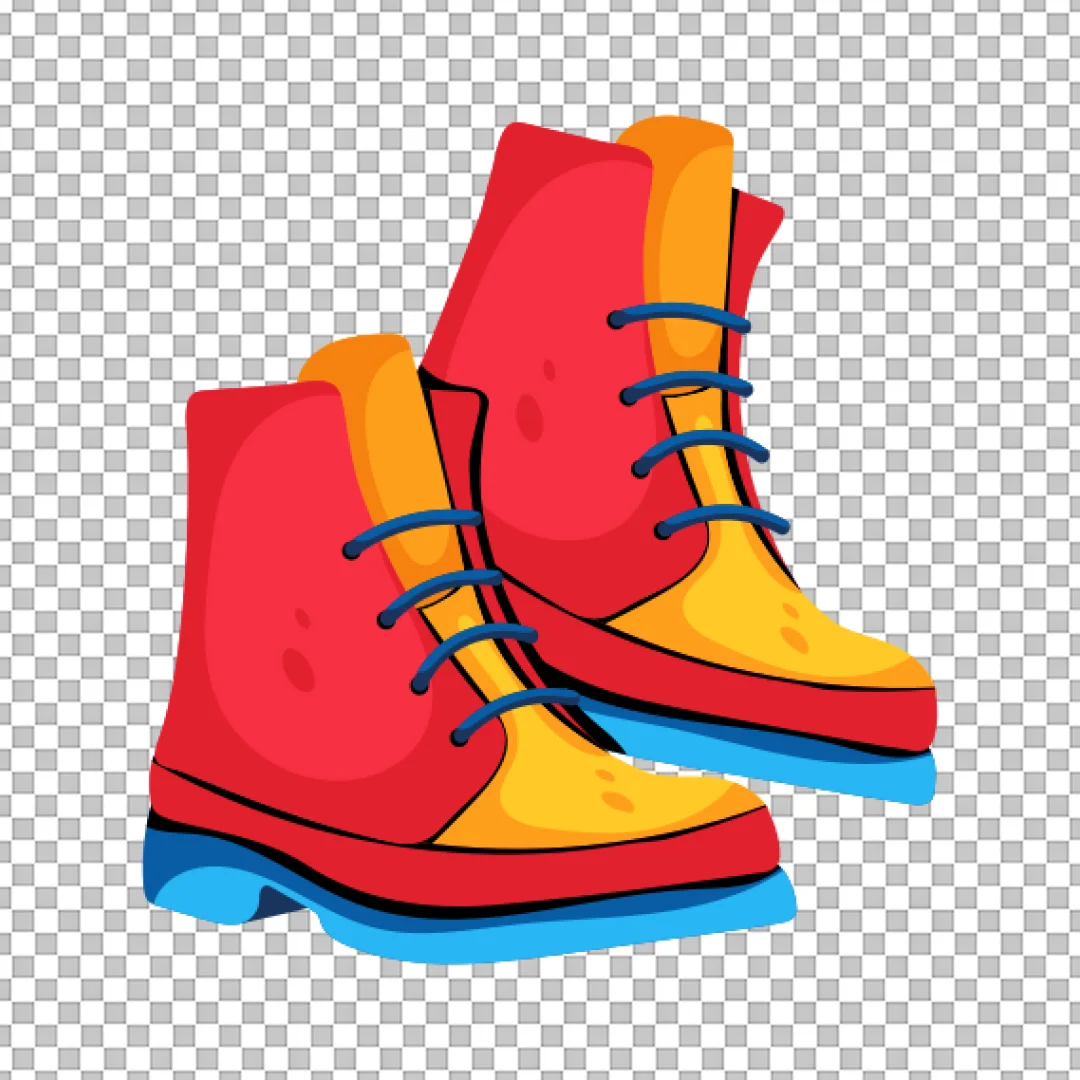 Colorful Cartoon Boots Illustration PNG