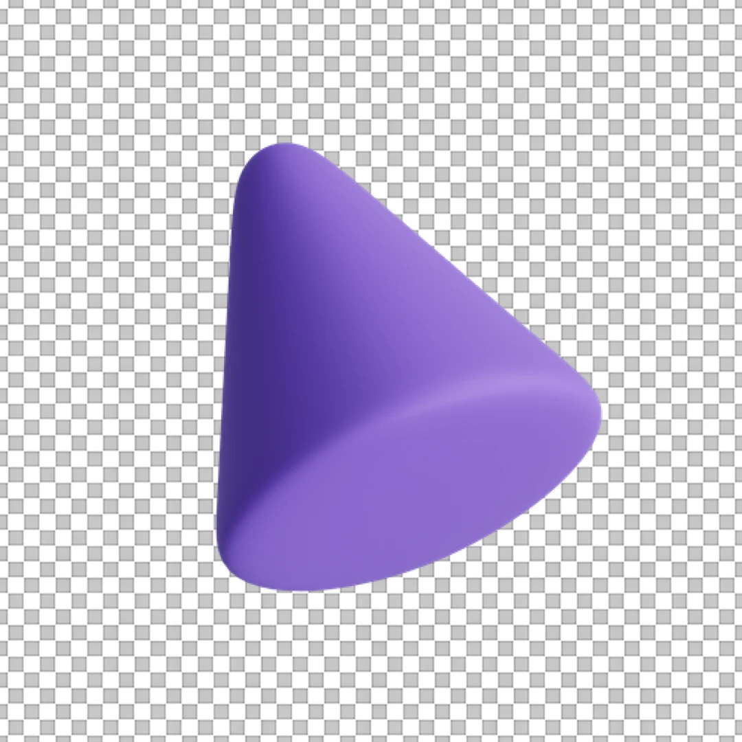 Modern Beveled Purple Cone 3D Icon or Abstract Geometric Shape
