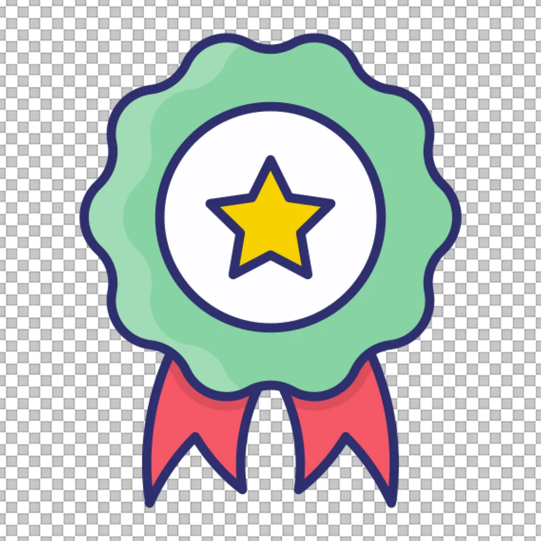 Star Award Rosette Ribbon Icon - Achievement and Quality Badge