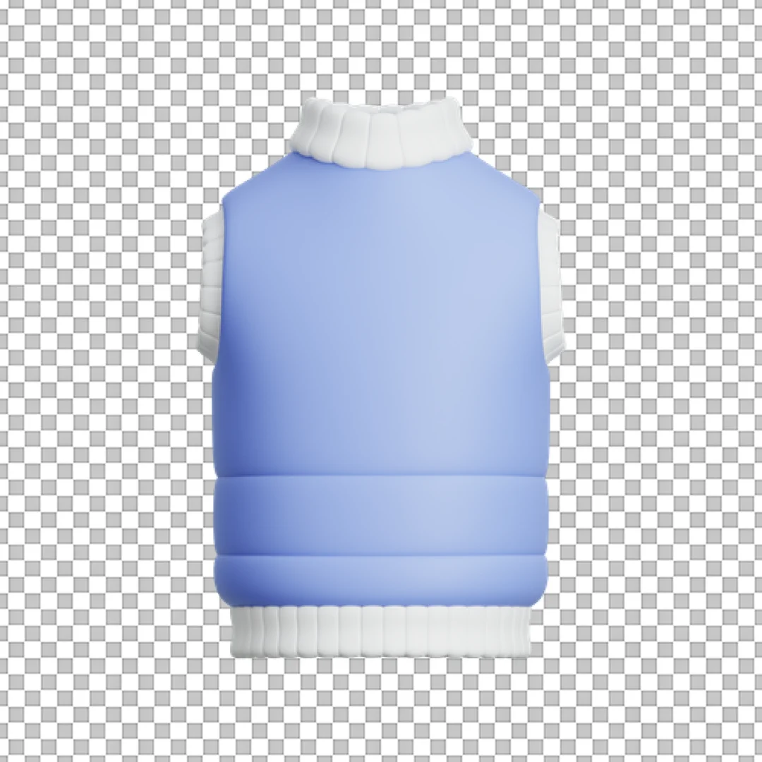Blue Winter Vest 3D Icon PNG