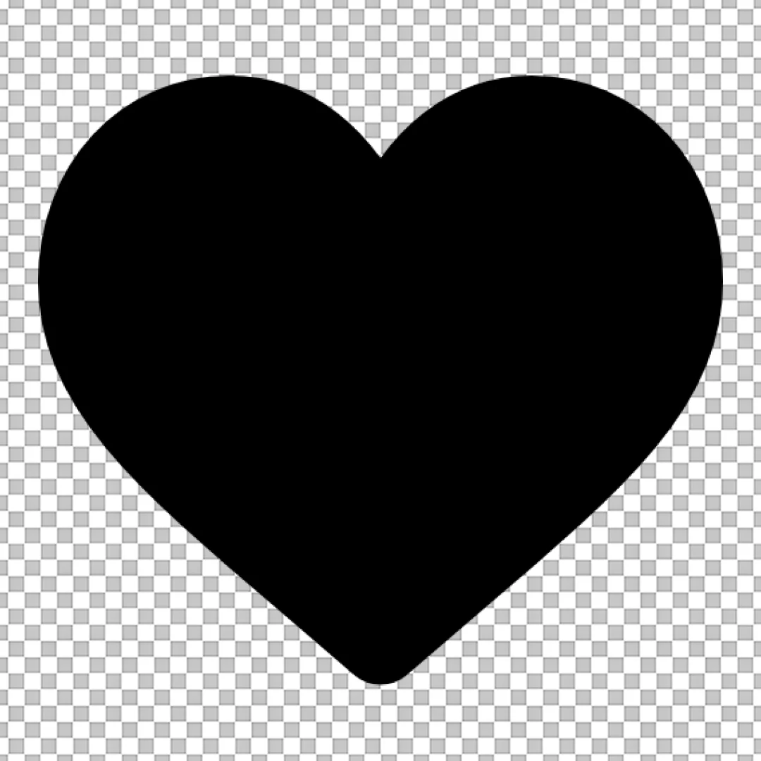 Black Solid Heart Icon Silhouette for Love and Likes
