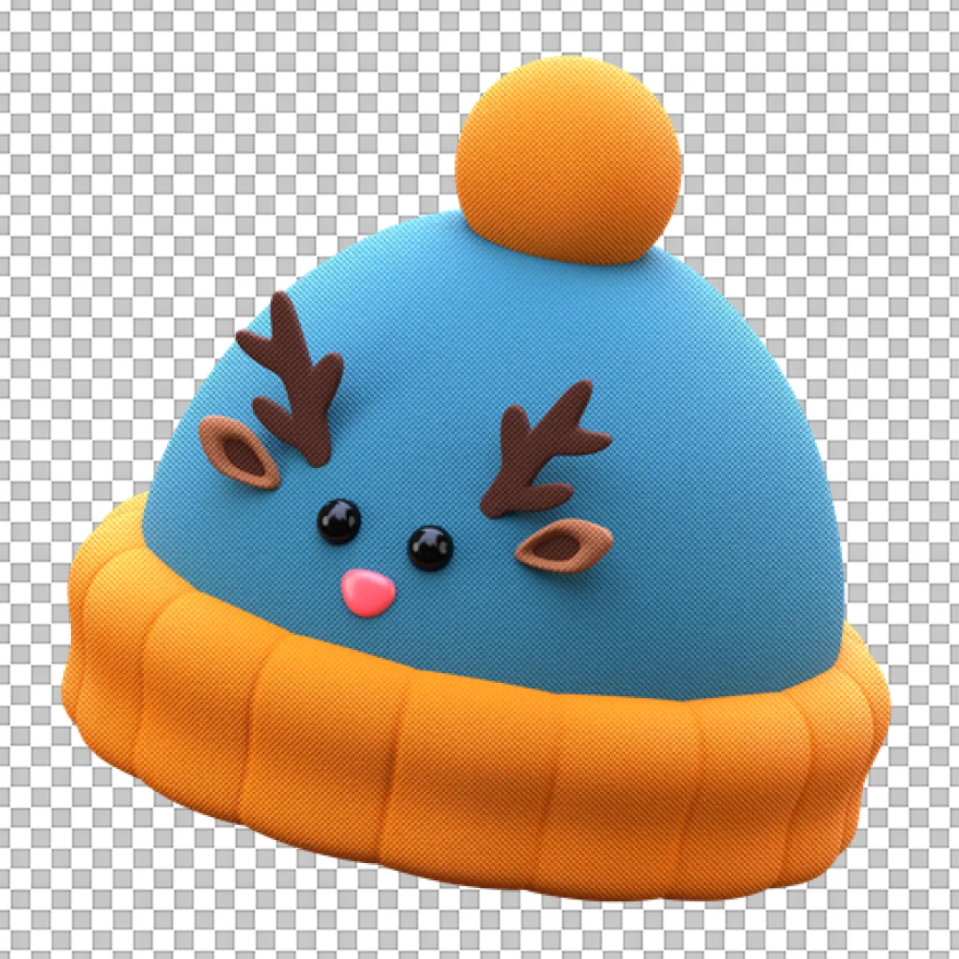 Reindeer Face Hat 3D PNG