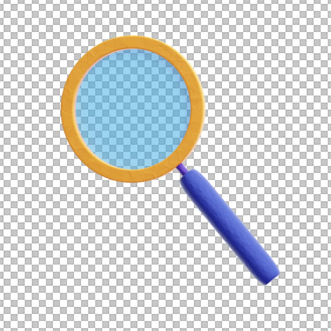 Magnifying Glass Search Clay 3D Icon PNG