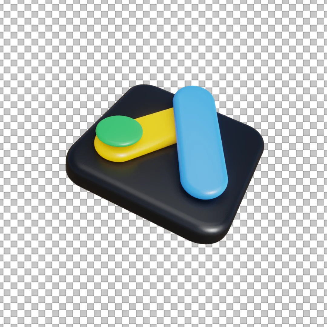 Google Ads Logo Black Square 3D Icon PNG