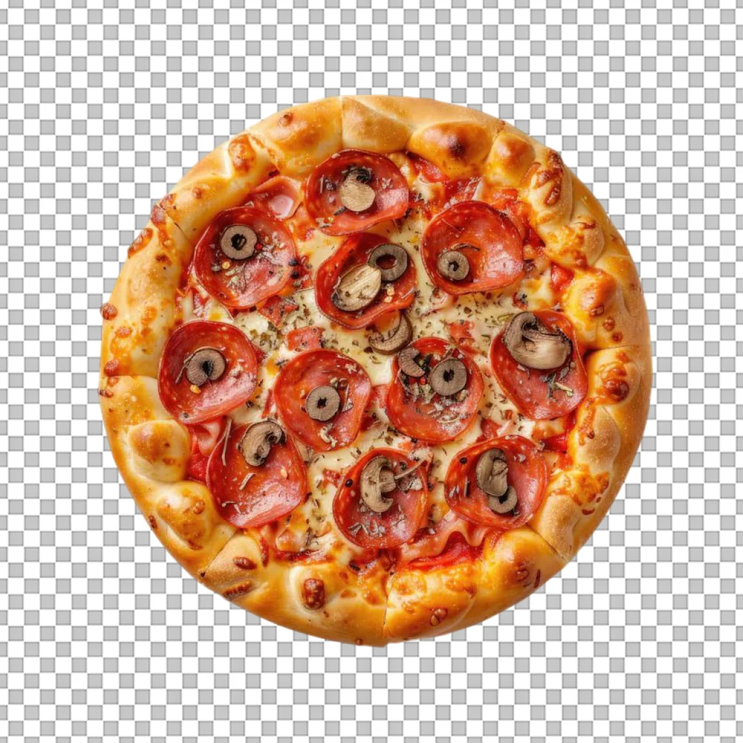 Pepperoni Pizza with Stuffed Crust PNG
