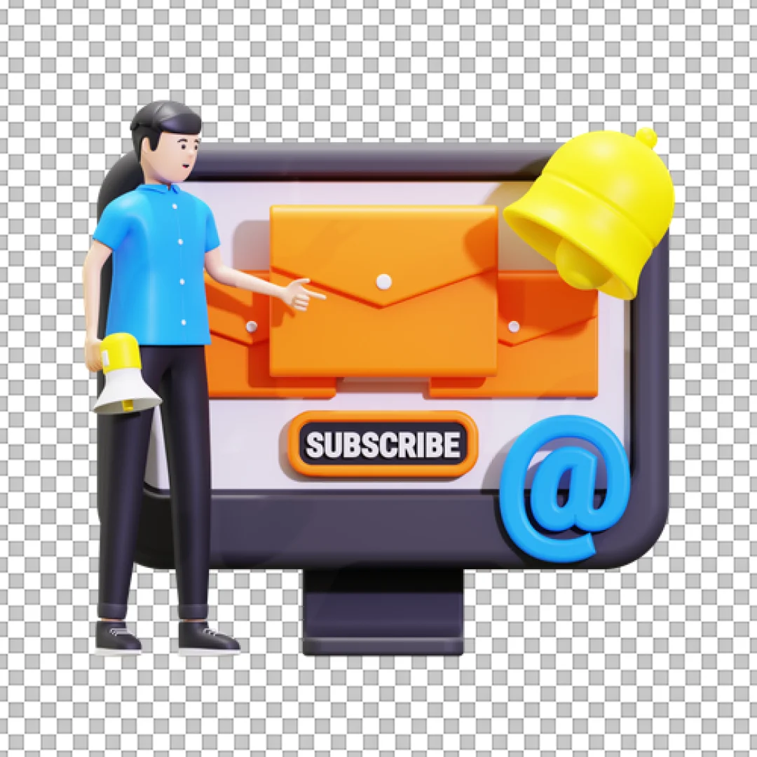 Character Presenting Email Subscribe Monitor PNG