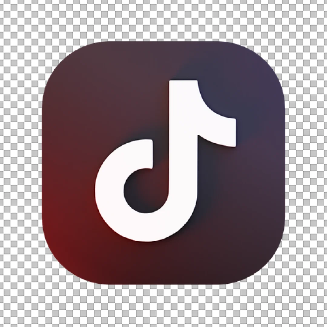 Dark Gradient 3D TikTok Square PNG