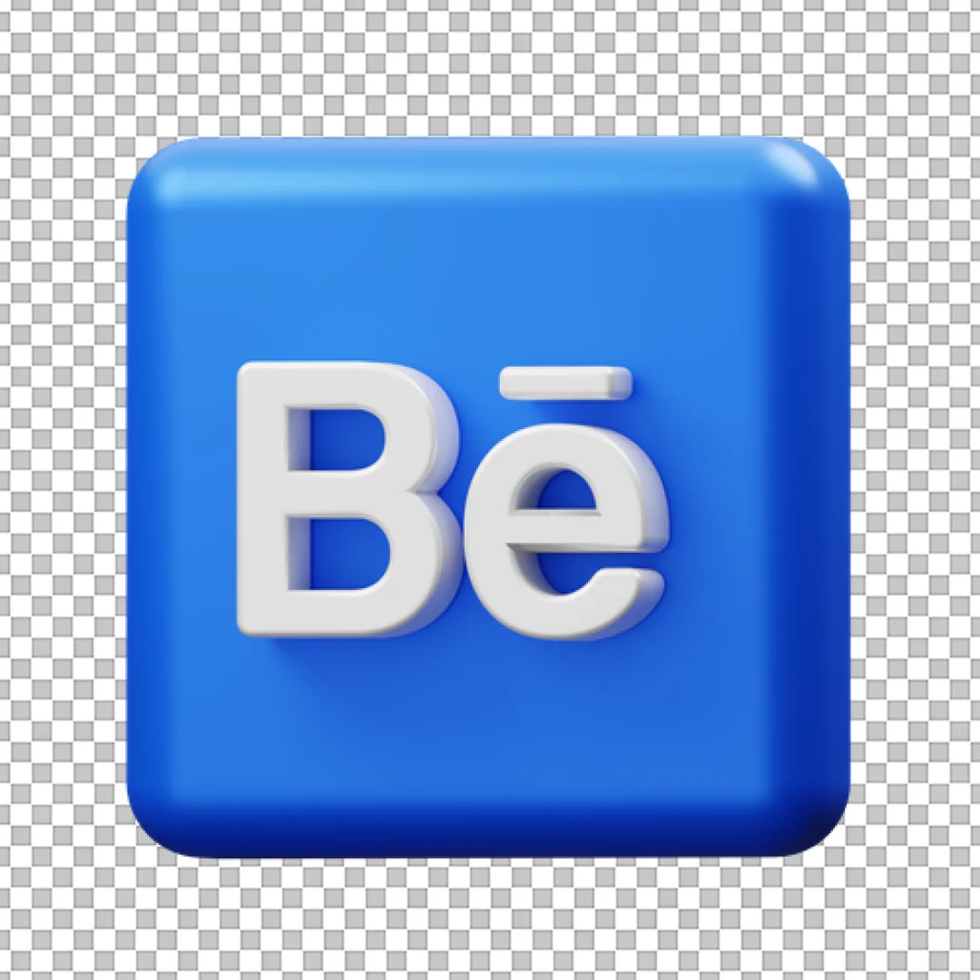 Blue Behance Logo 3D Icon PNG