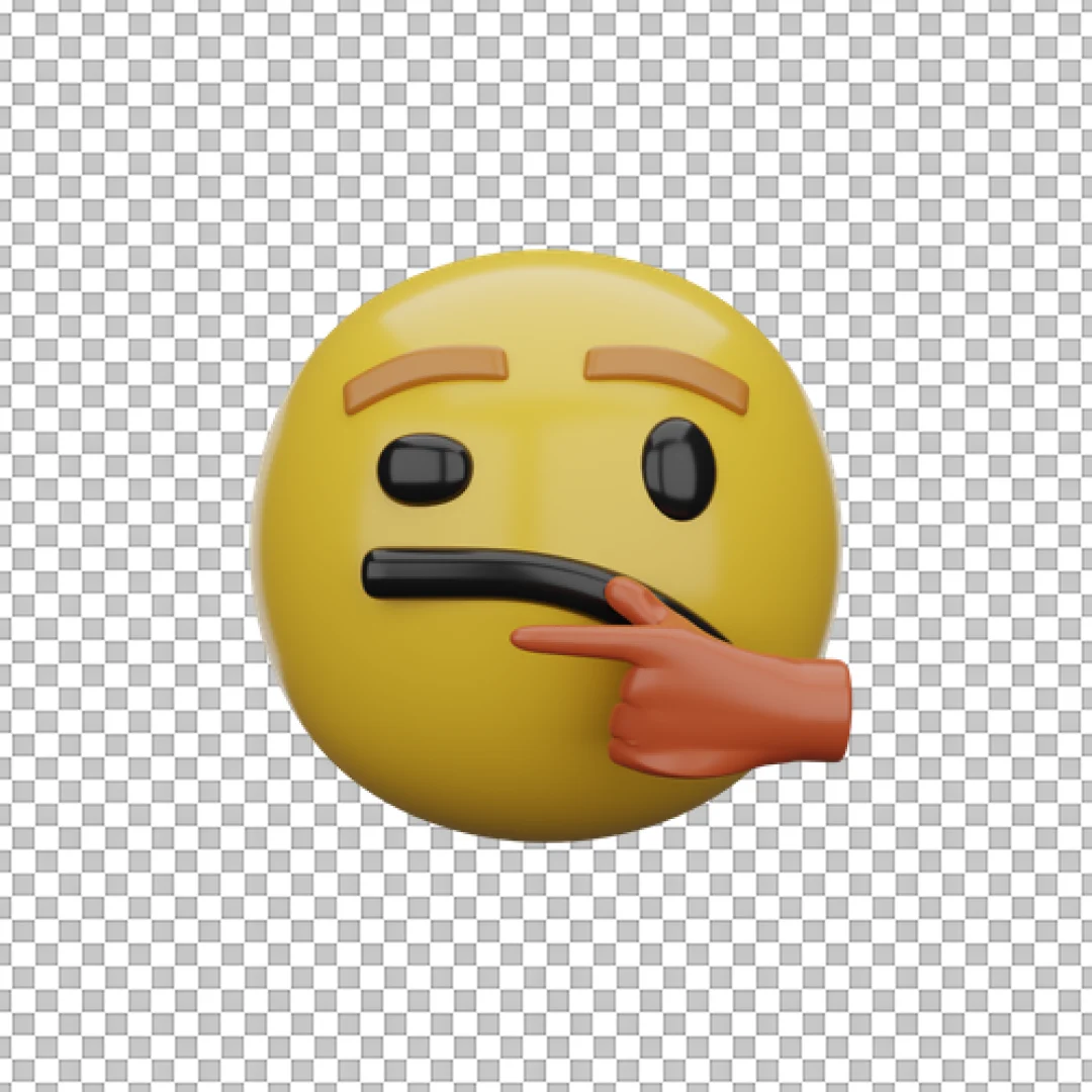 Yellow Emoji Face Thinking And Shushing PNG