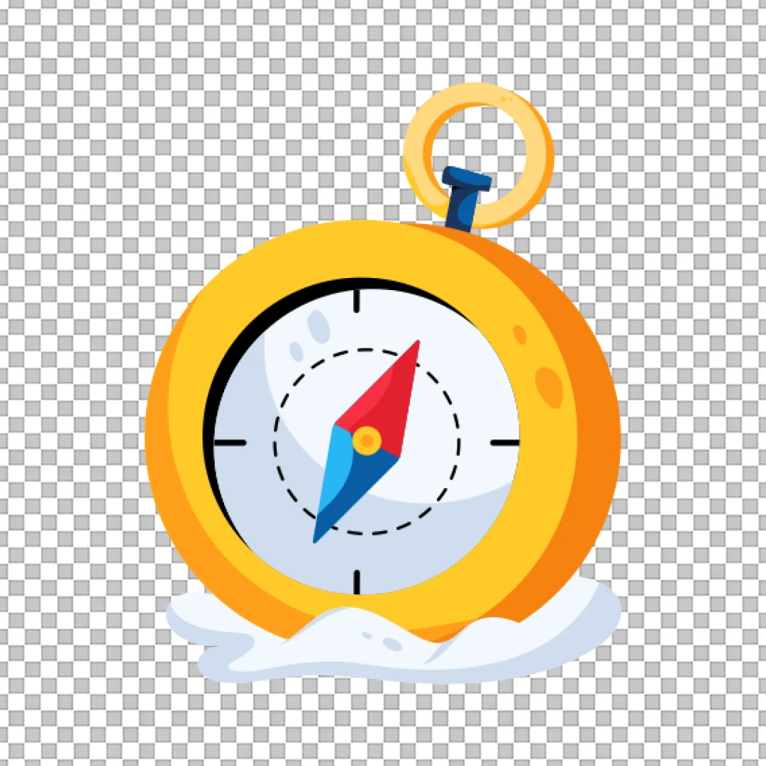 Golden Cartoon Compass Navigation Icon PNG