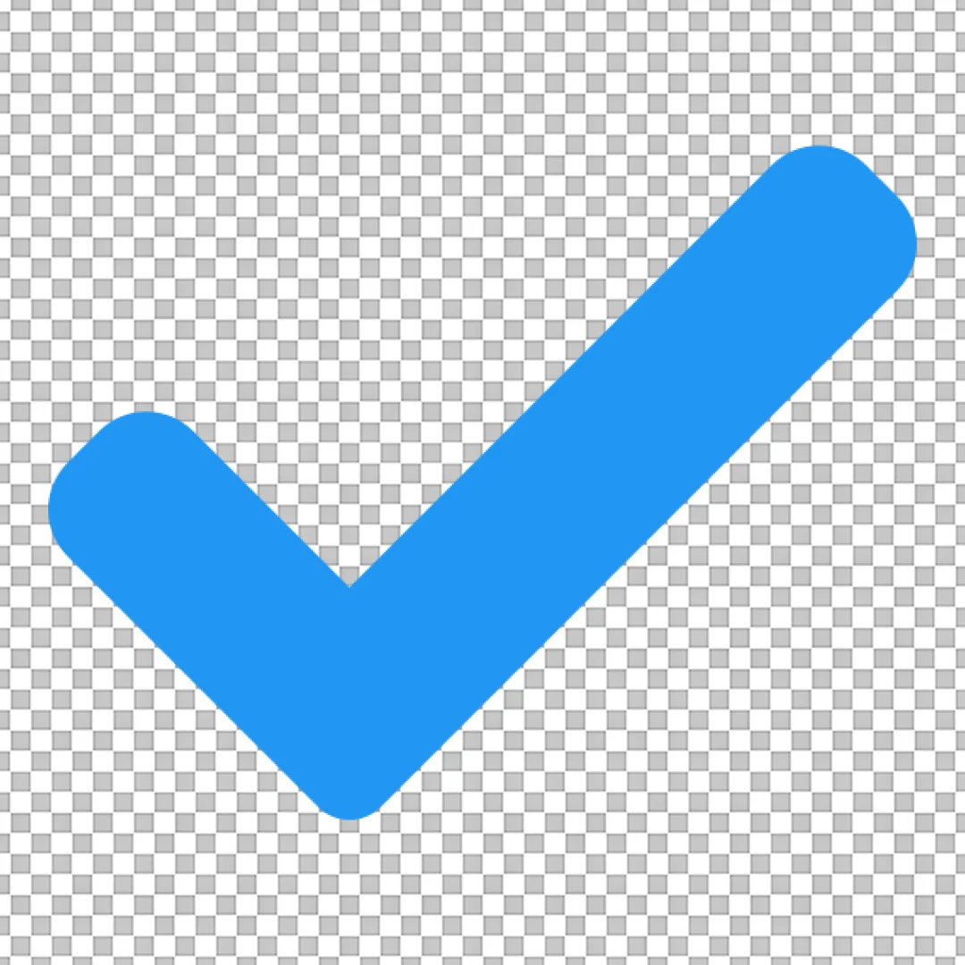 Modern Vibrant Blue Checkmark or Tick Icon
