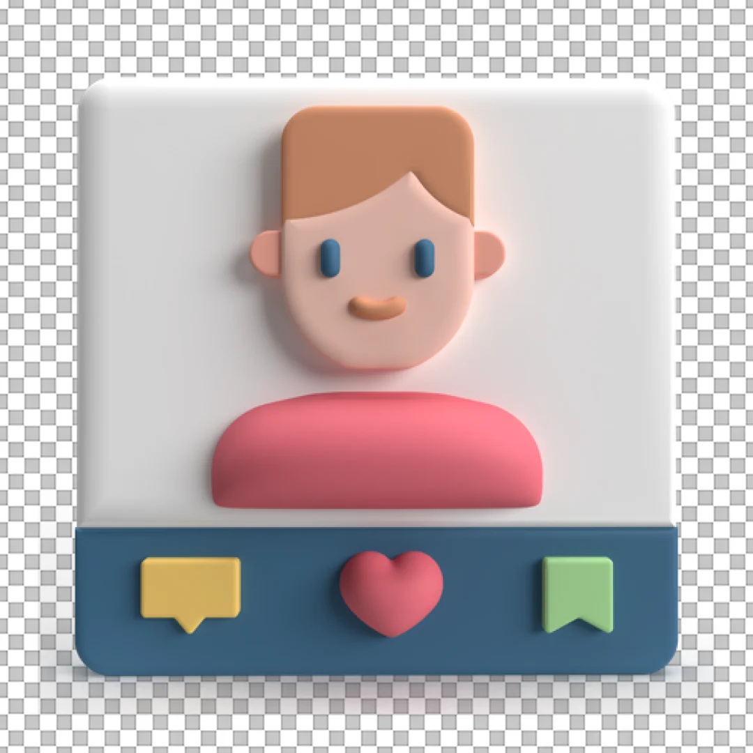 User Profile Avatar 3D Icon PNG