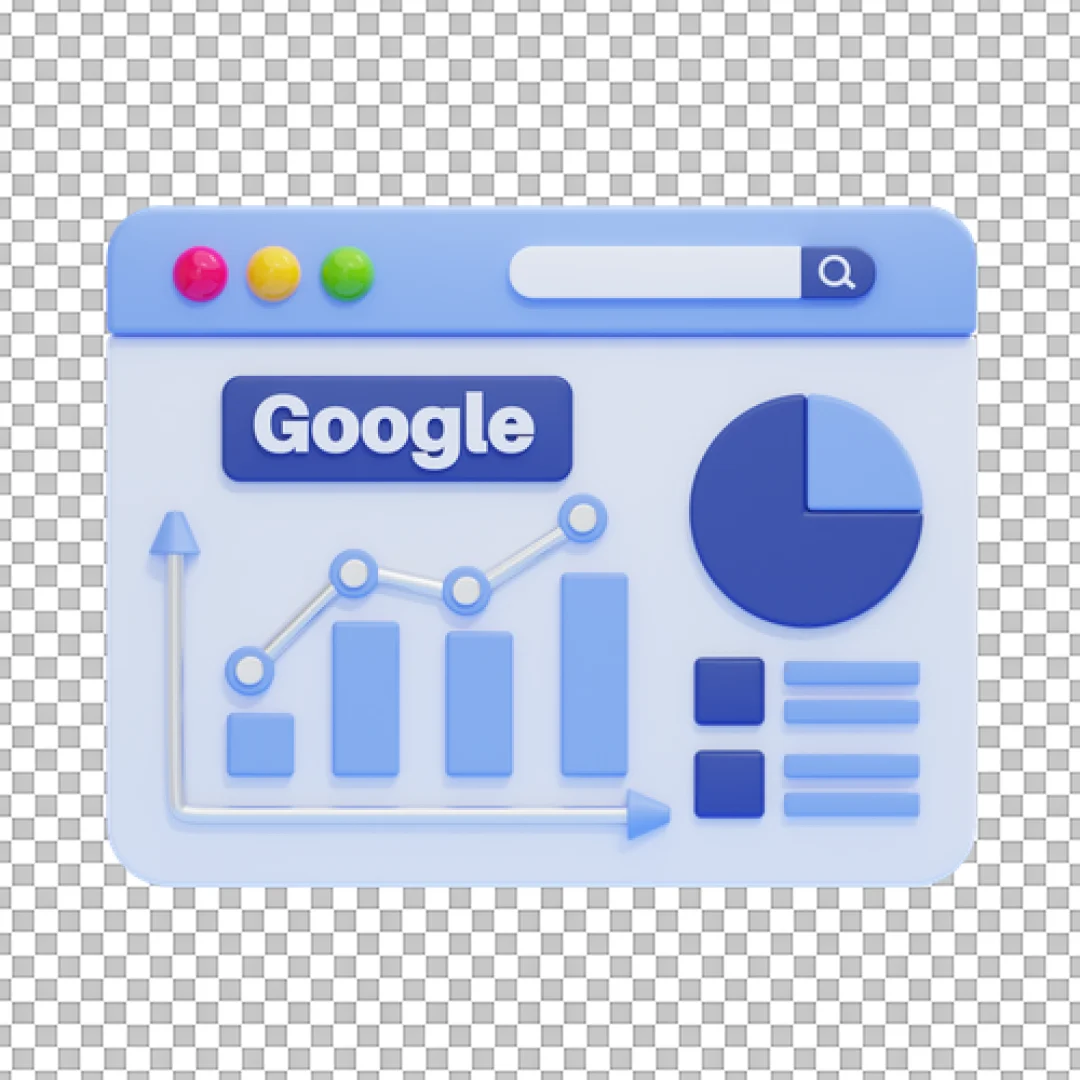 Web Analytics Dashboard 3D Illustration PNG