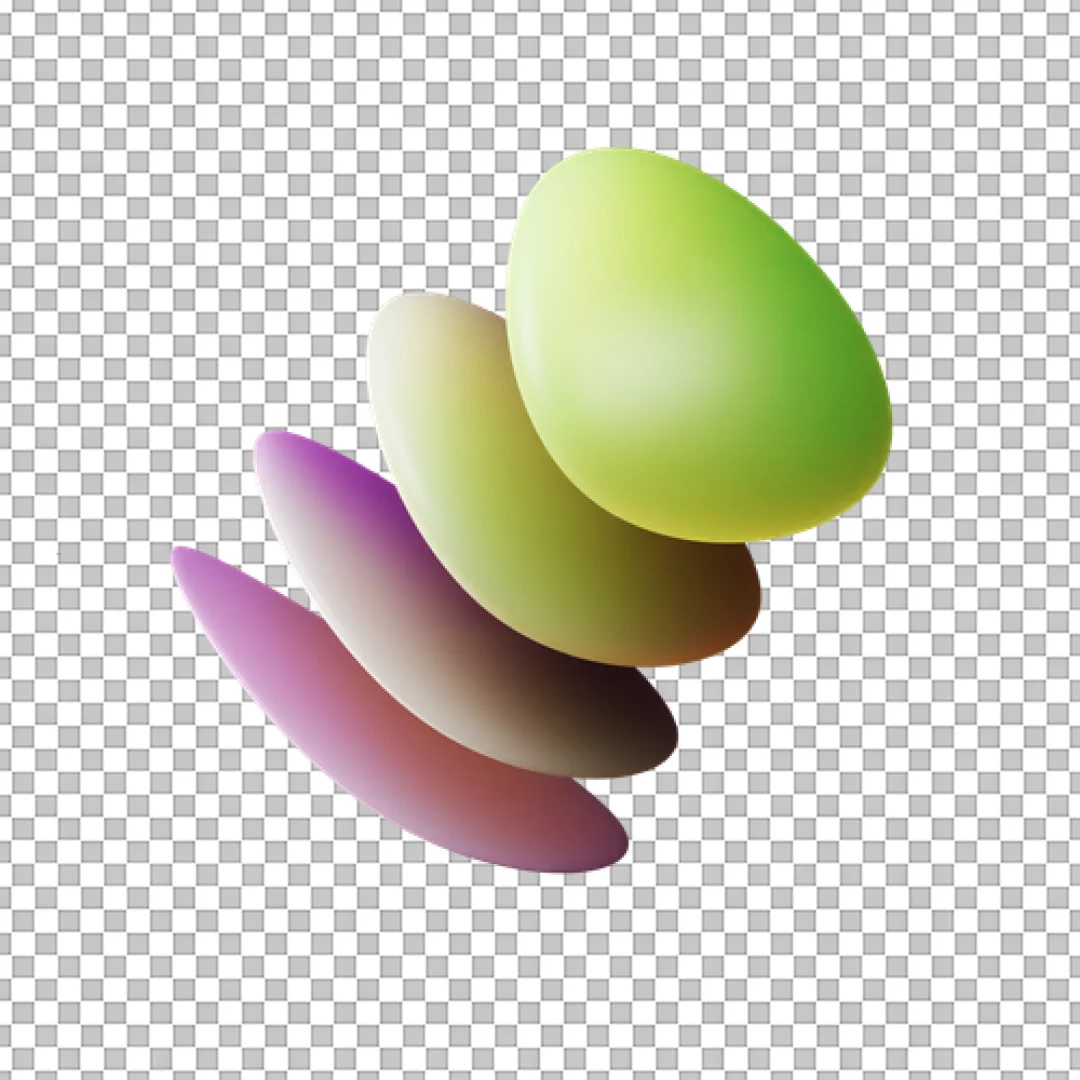 Abstract 3D Blob Shapes with Color Gradient and Motion Blur Effect