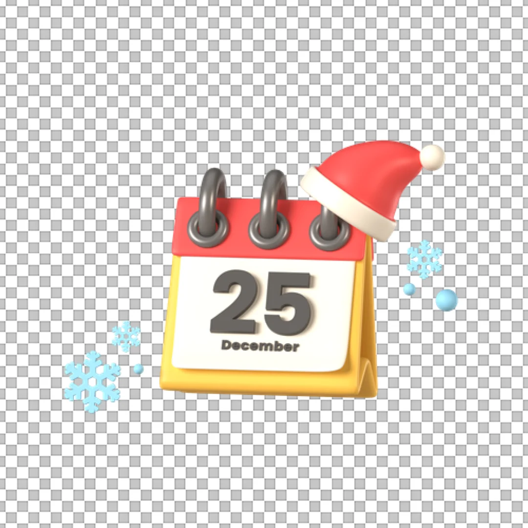 Christmas Calendar With Santa Hat Icon PNG