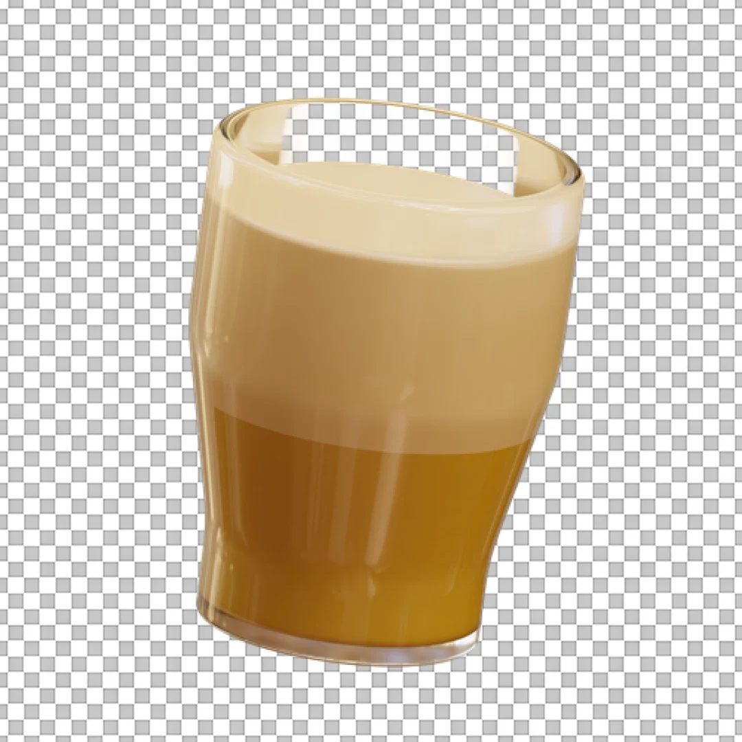 Layered Latte In Curved Glass PNG
