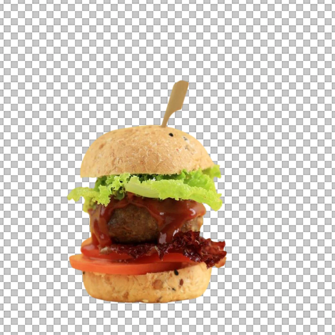 Mini Burger Slider with Garnish PNG