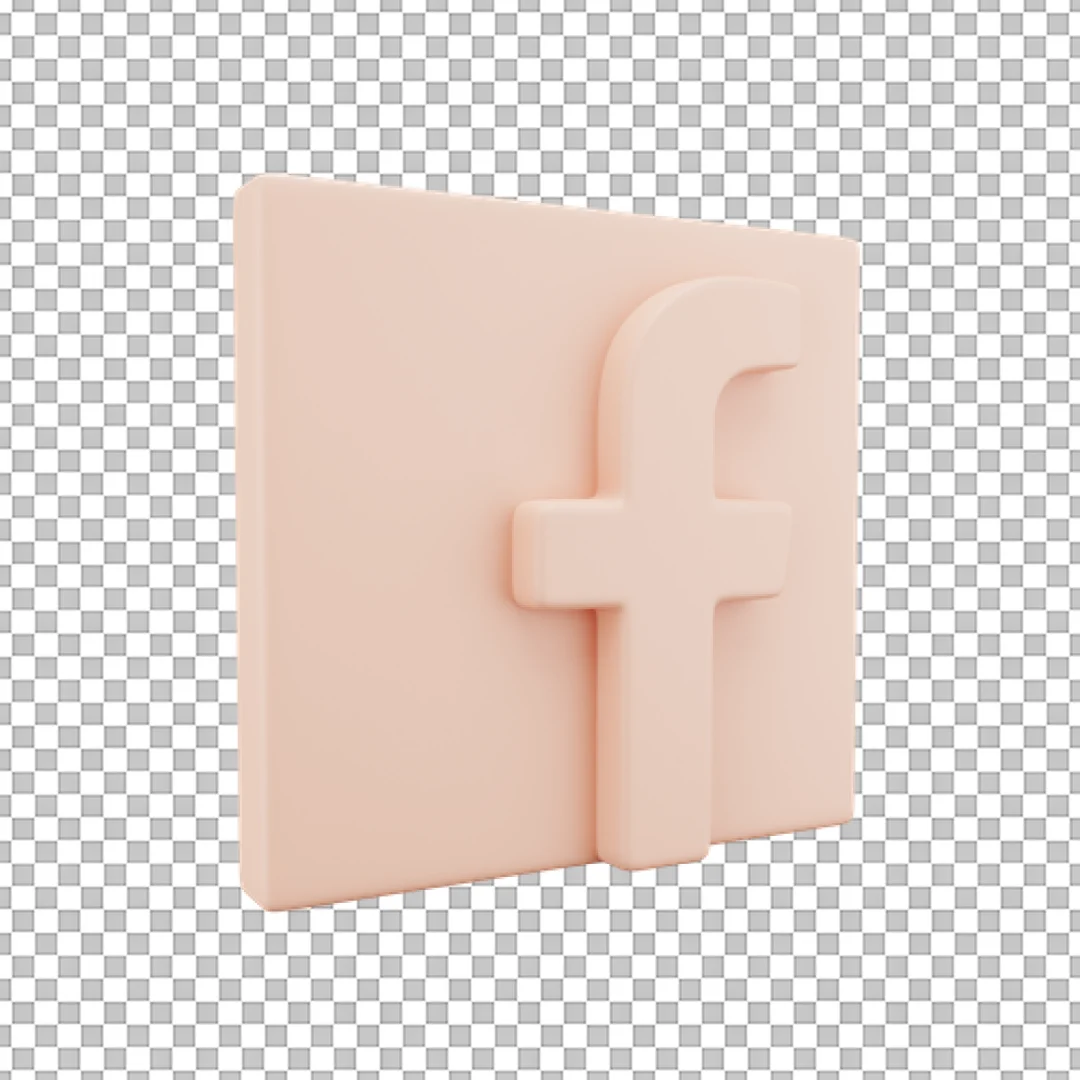 Beige Pastel Facebook Logo PNG
